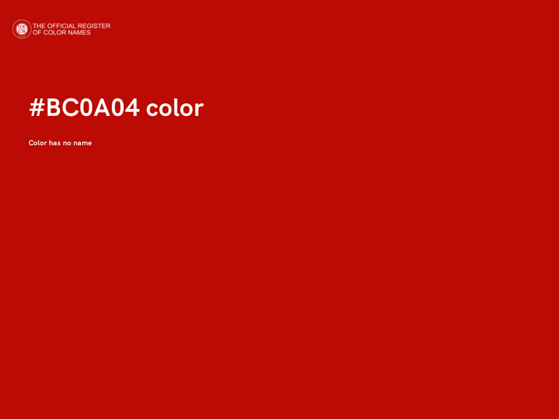 #BC0A04 color image