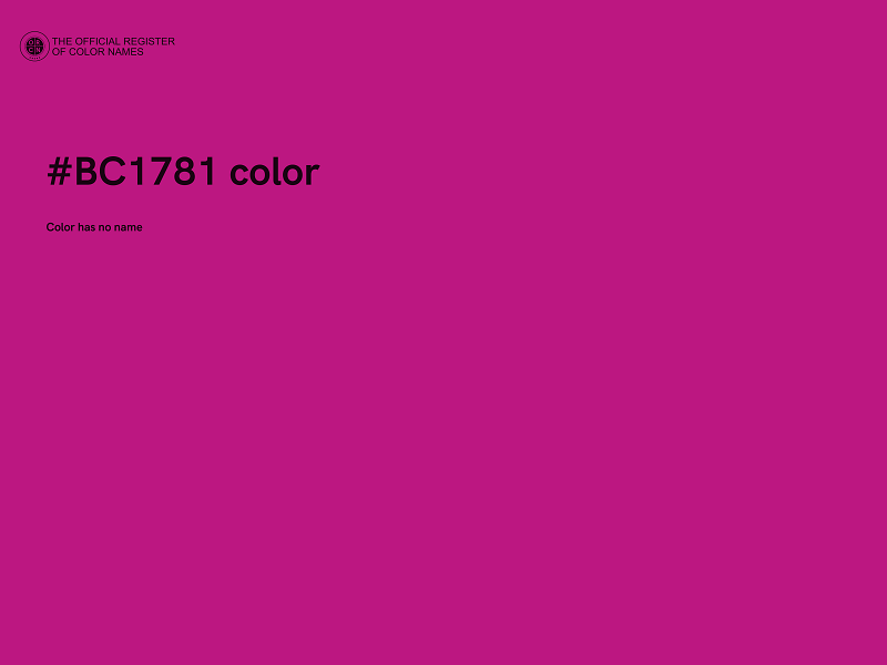 #BC1781 color image