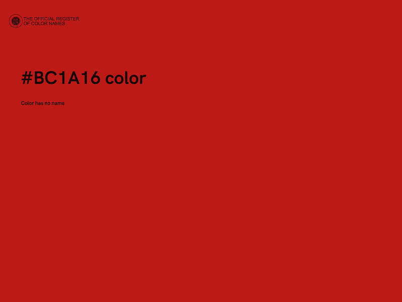 #BC1A16 color image