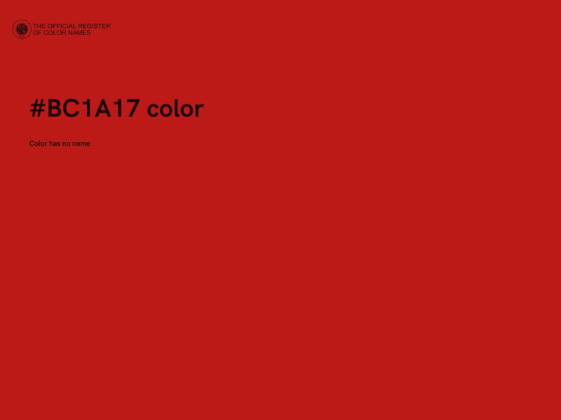 #BC1A17 color image