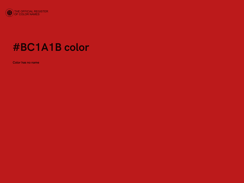 #BC1A1B color image