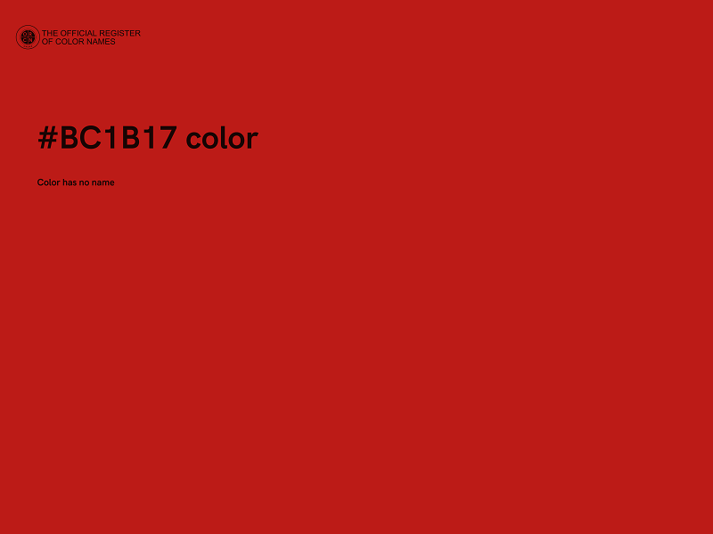 #BC1B17 color image