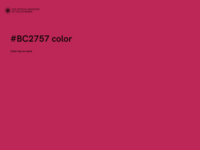 #BC2757 color image