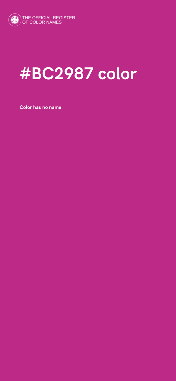 #BC2987 color image