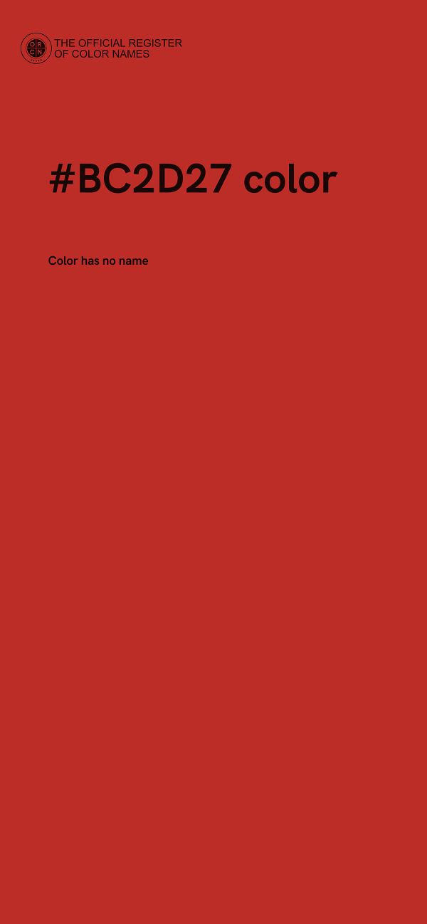 #BC2D27 color image