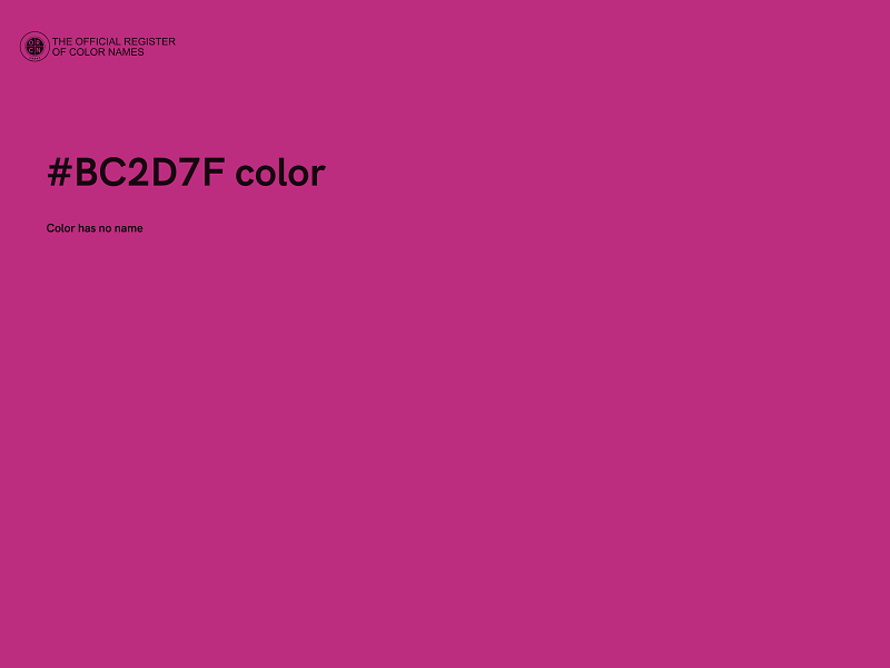 #BC2D7F color image