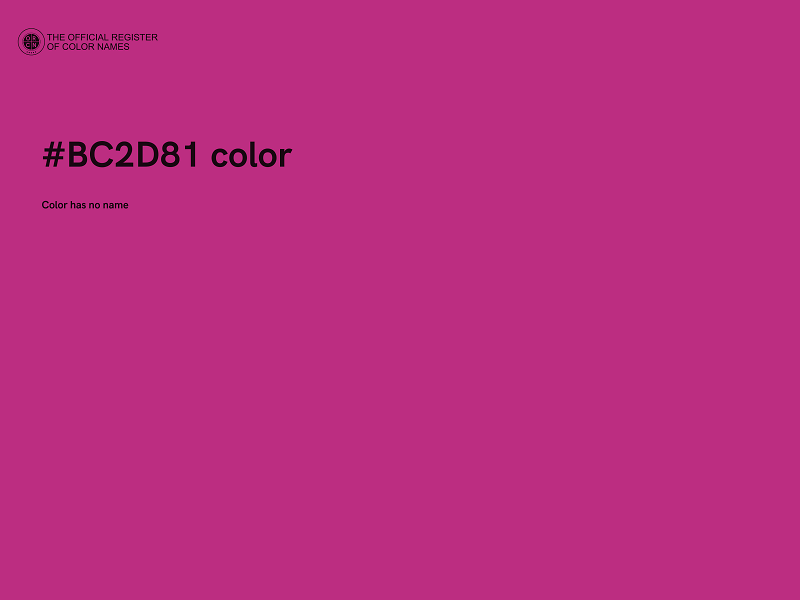 #BC2D81 color image