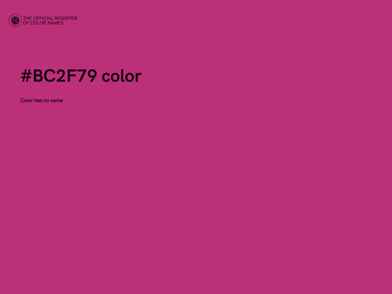 #BC2F79 color image