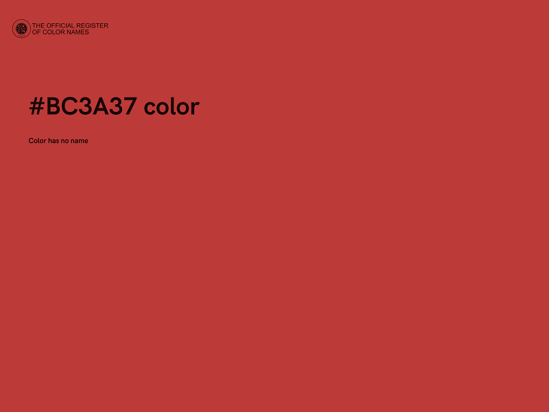 #BC3A37 color image