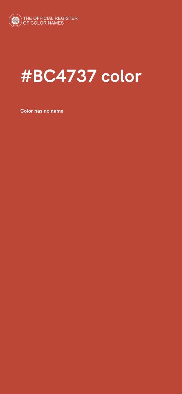 #BC4737 color image