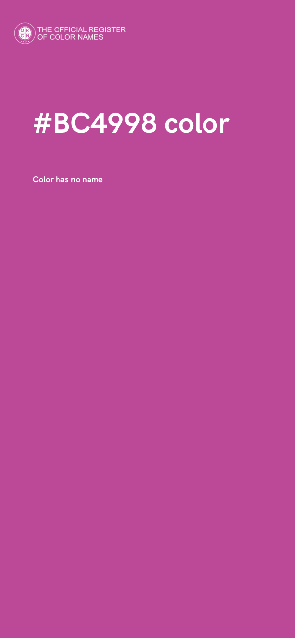 #BC4998 color image