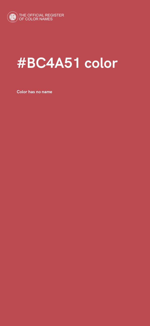 #BC4A51 color image