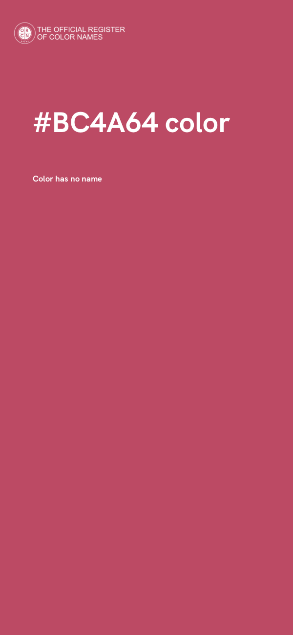 #BC4A64 color image