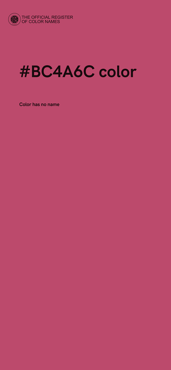 #BC4A6C color image