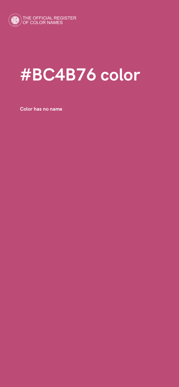 #BC4B76 color image