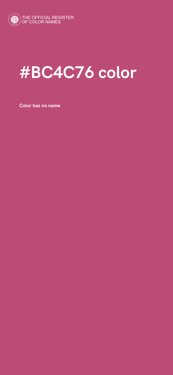 #BC4C76 color image