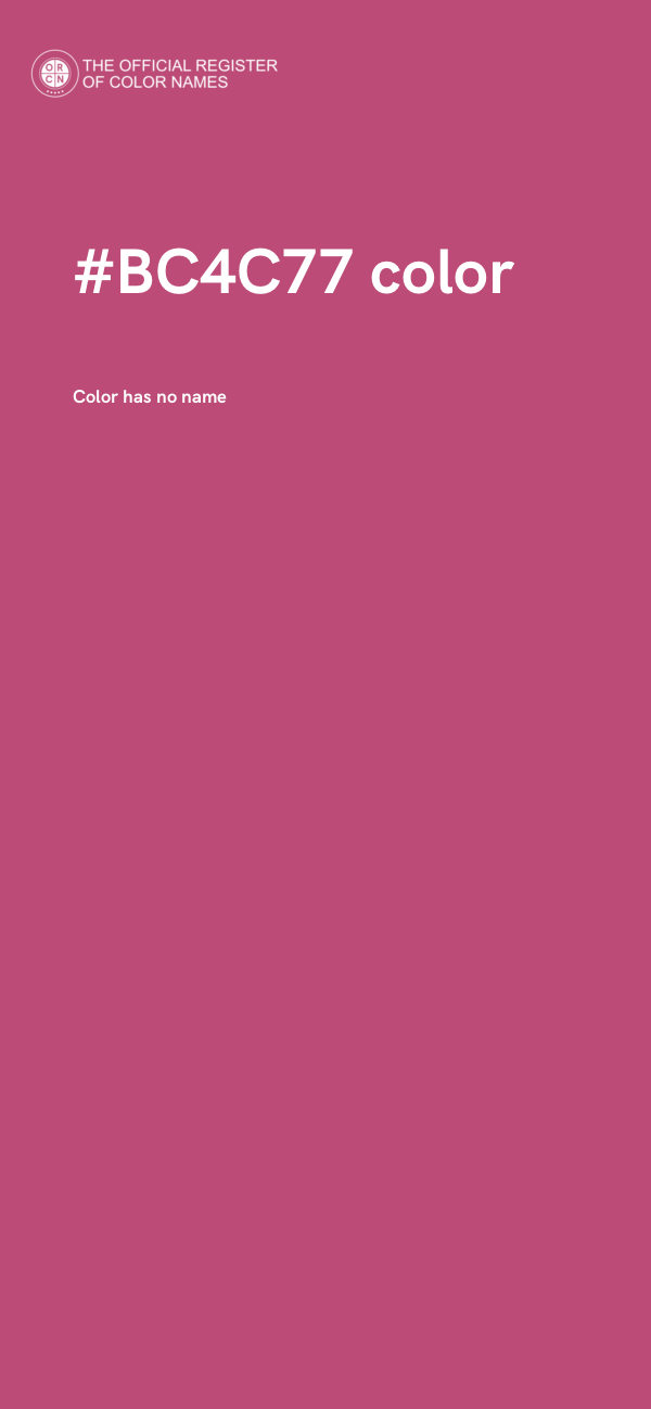 #BC4C77 color image