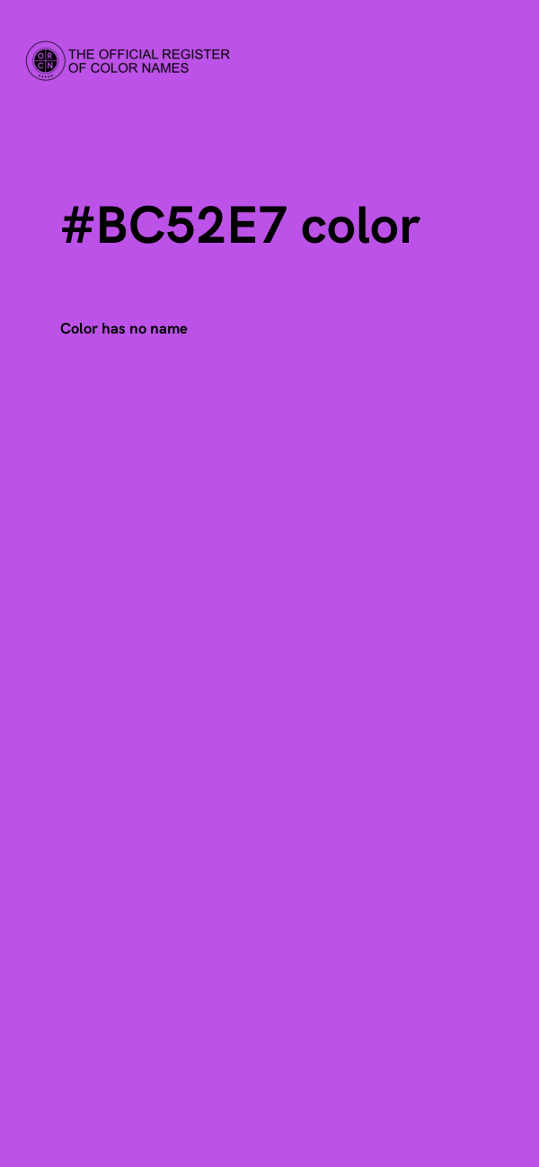 #BC52E7 color image