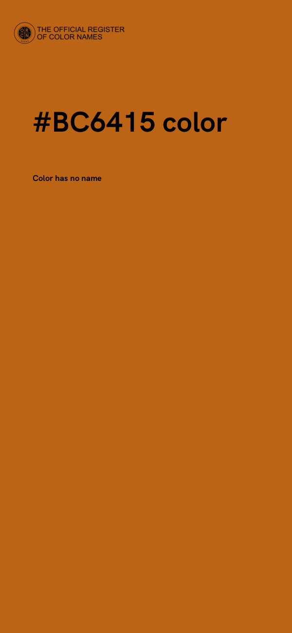 #BC6415 color image