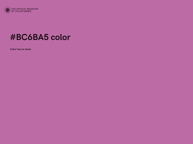 #BC6BA5 color image