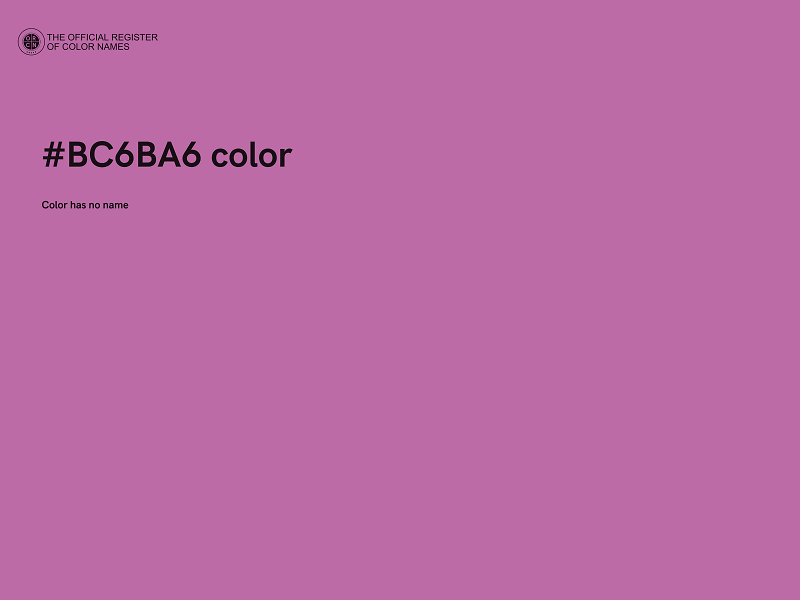 #BC6BA6 color image