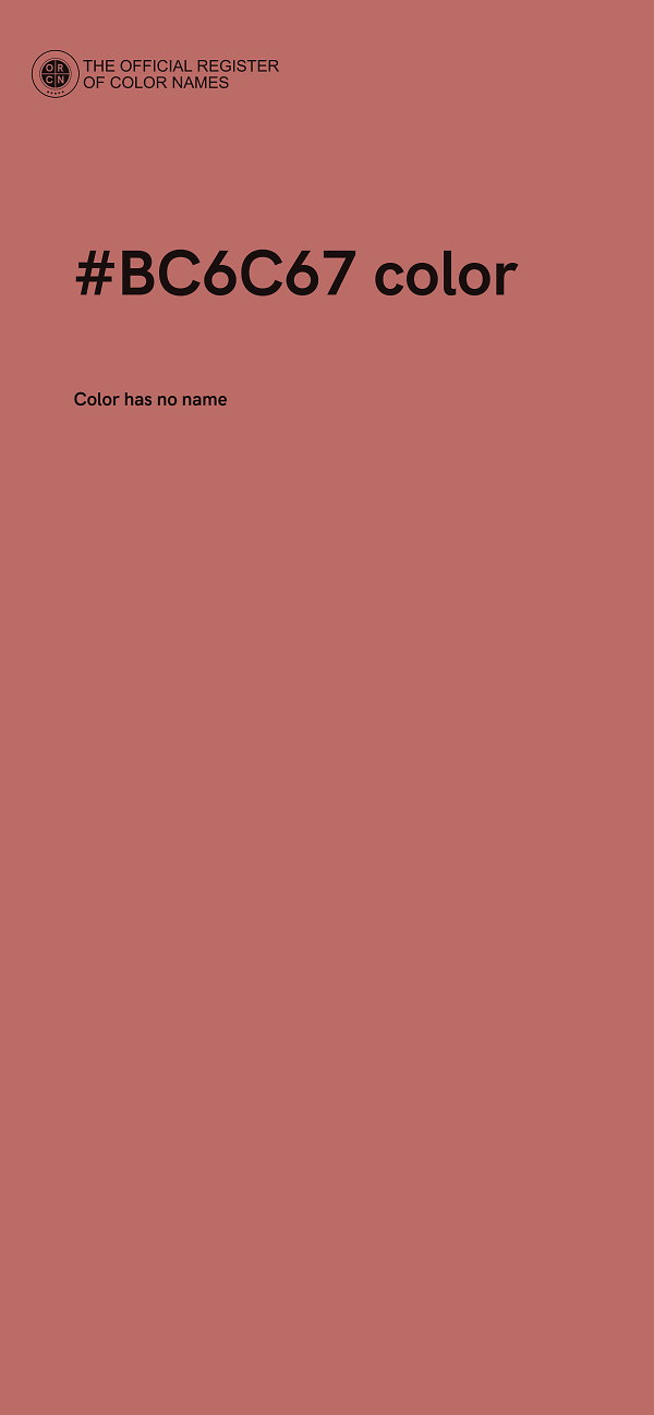 #BC6C67 color image