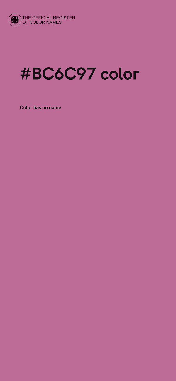 #BC6C97 color image