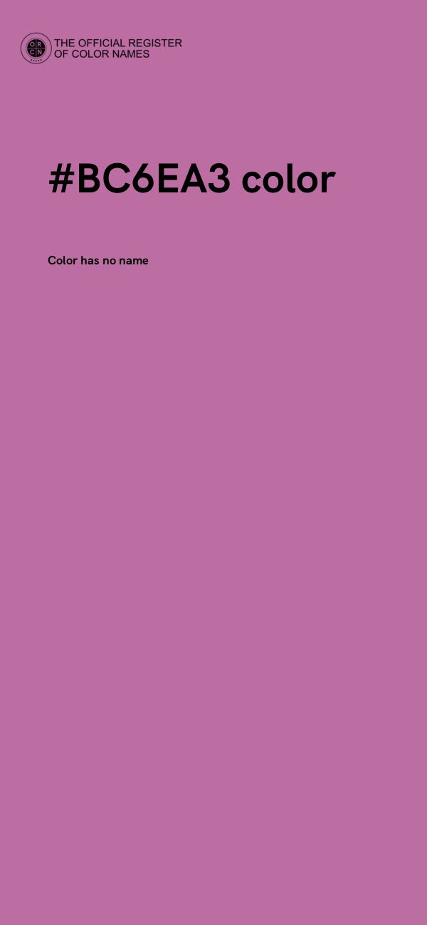 #BC6EA3 color image