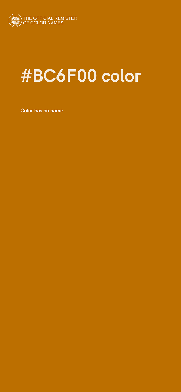 #BC6F00 color image