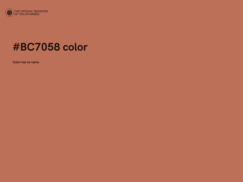 #BC7058 color image