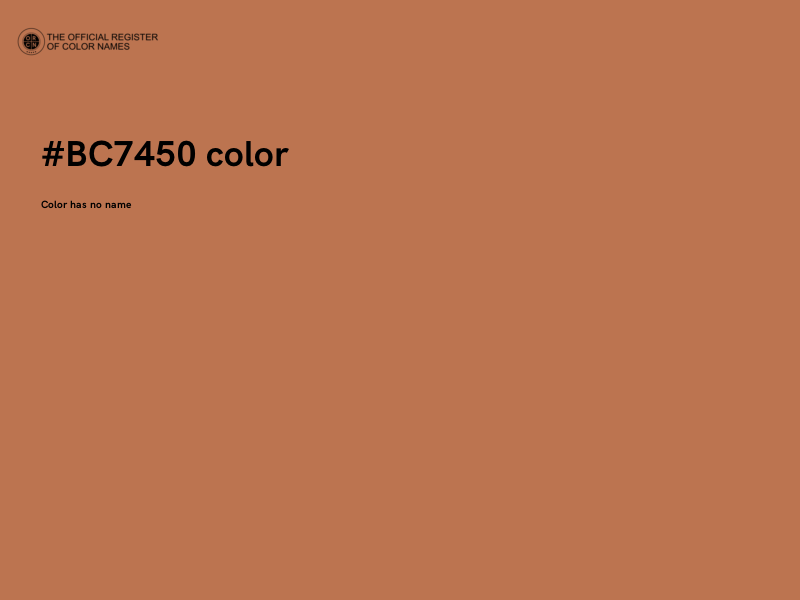 #BC7450 color image