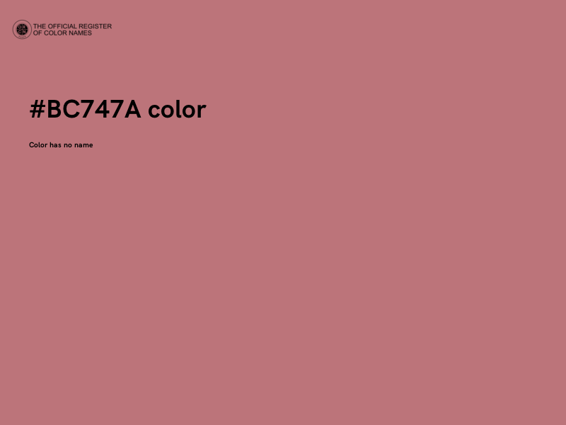 #BC747A color image