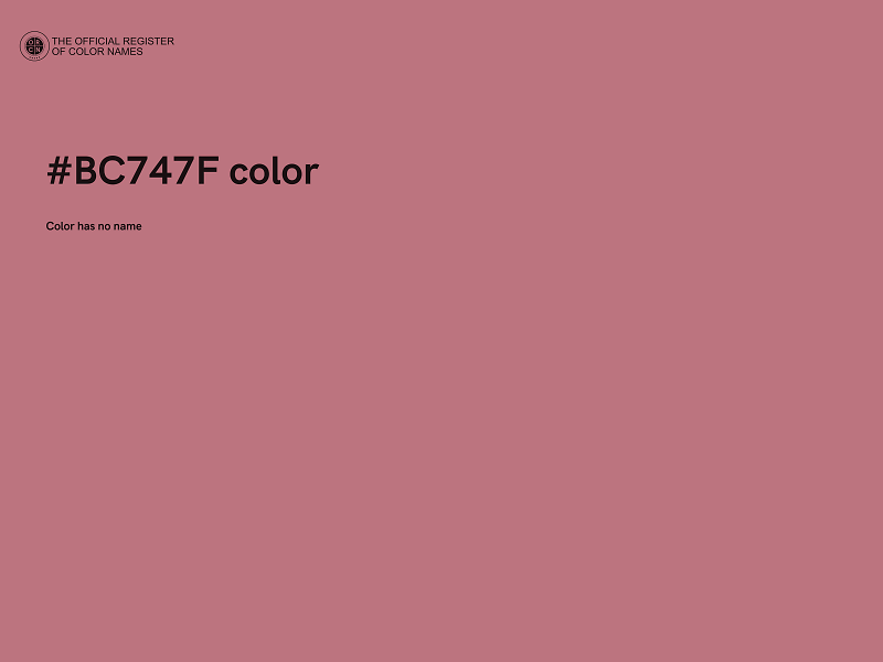 #BC747F color image