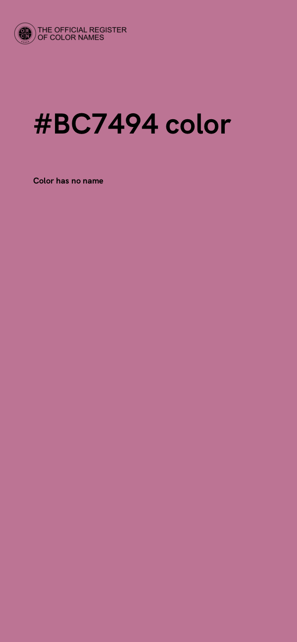 #BC7494 color image