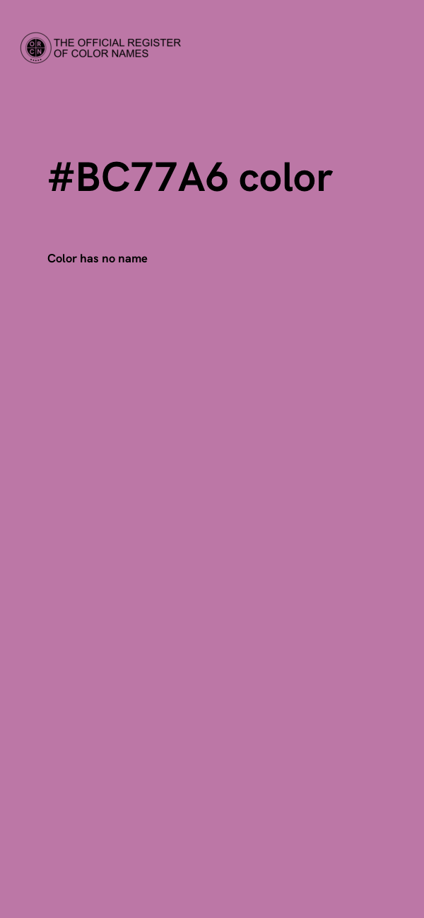 #BC77A6 color image