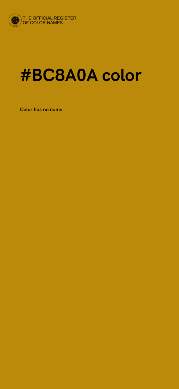 #BC8A0A color image