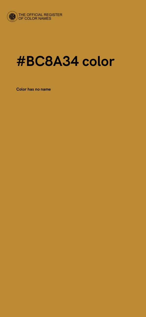 #BC8A34 color image