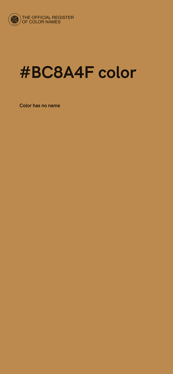 #BC8A4F color image