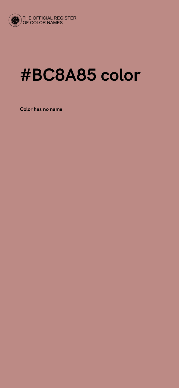 #BC8A85 color image