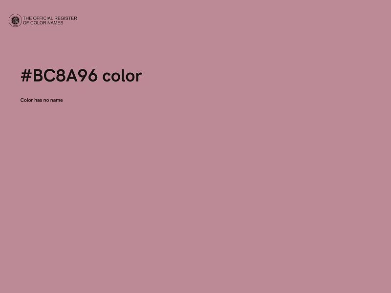 #BC8A96 color image