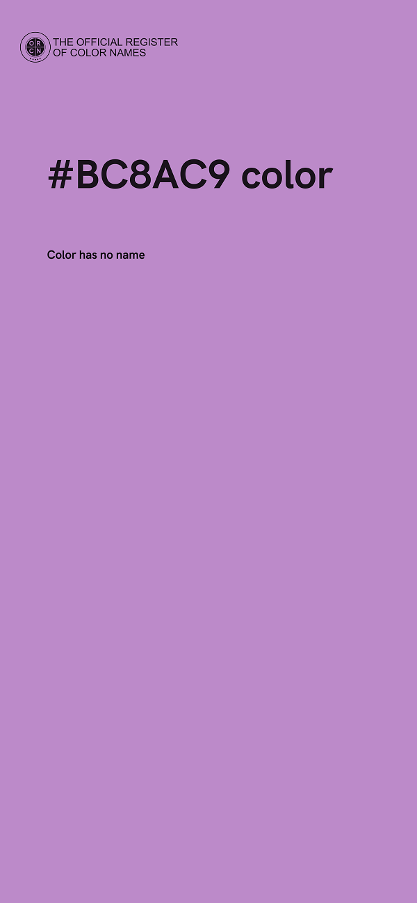 #BC8AC9 color image