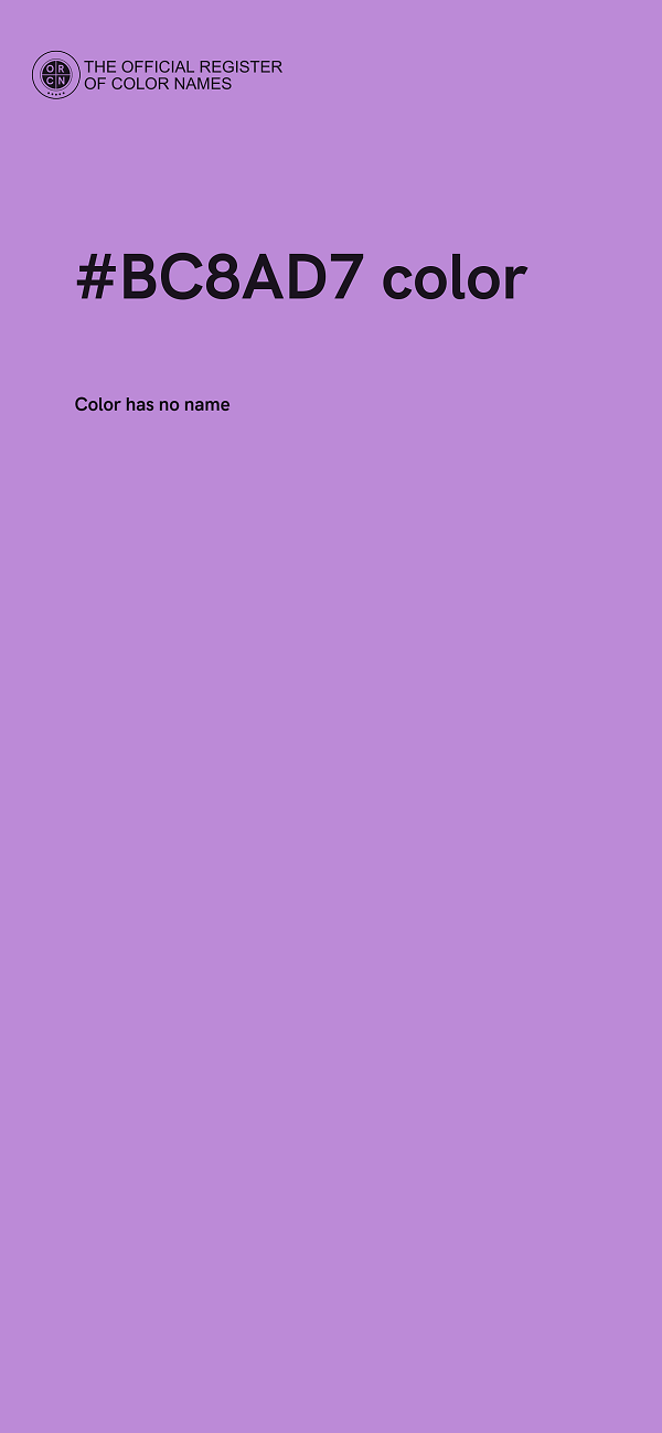 #BC8AD7 color image