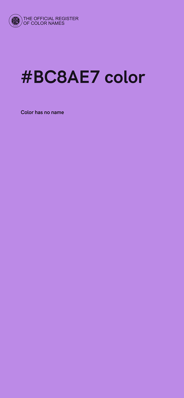 #BC8AE7 color image