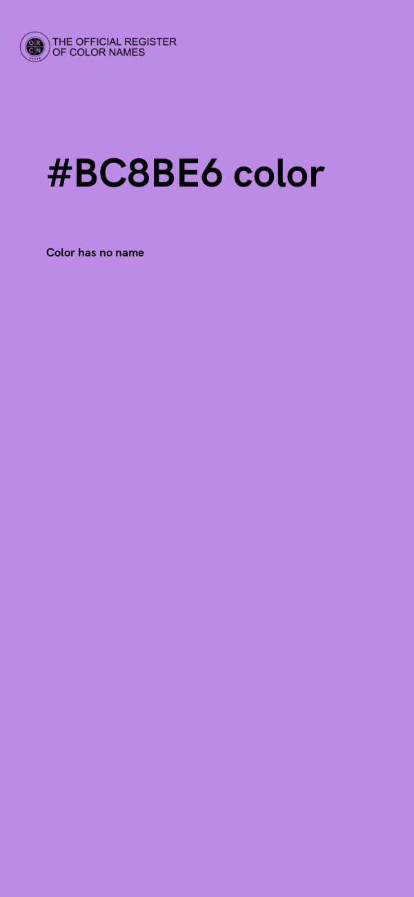 #BC8BE6 color image