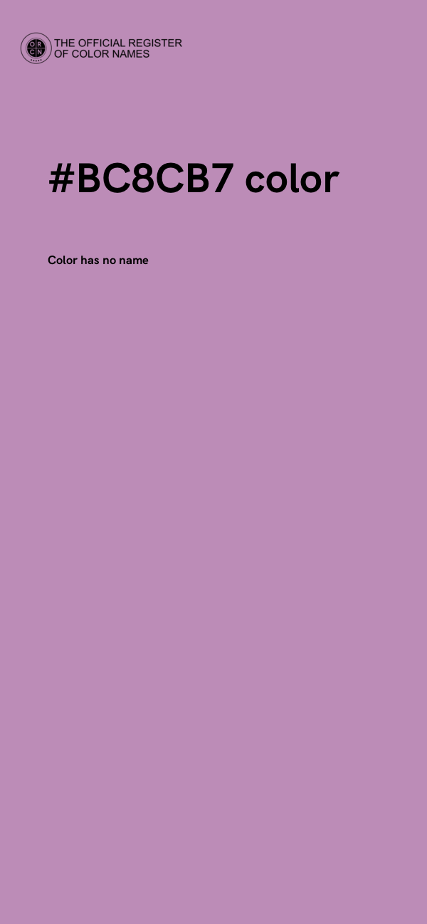 #BC8CB7 color image