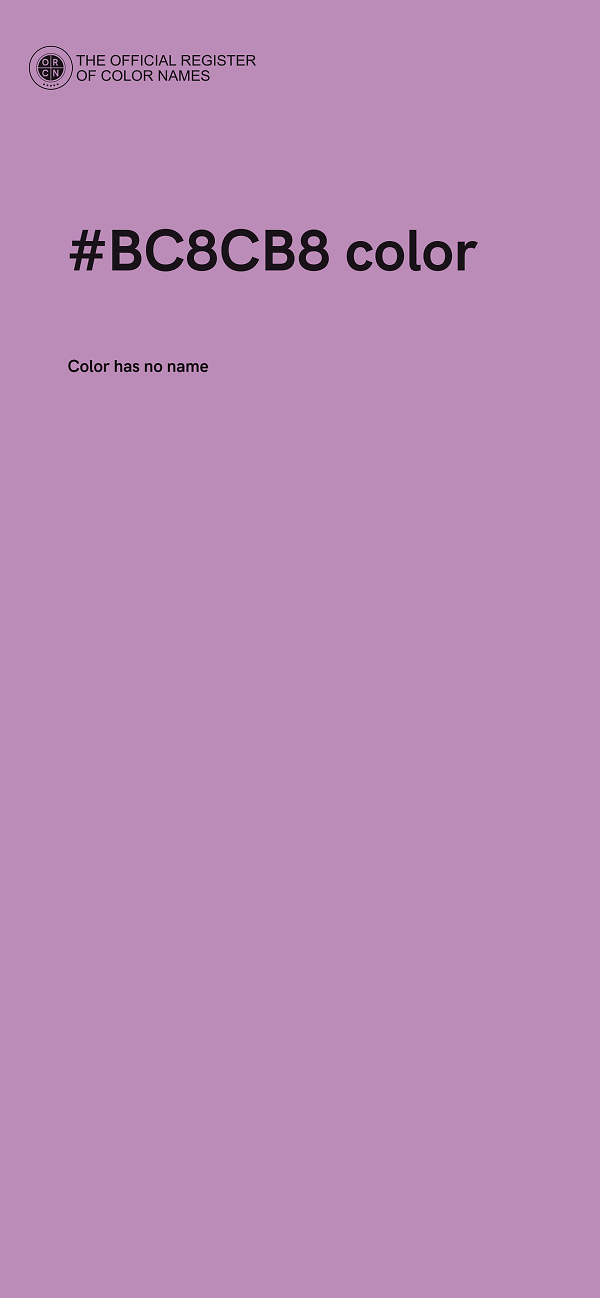 #BC8CB8 color image
