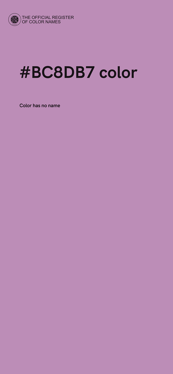 #BC8DB7 color image