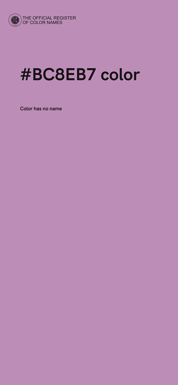 #BC8EB7 color image
