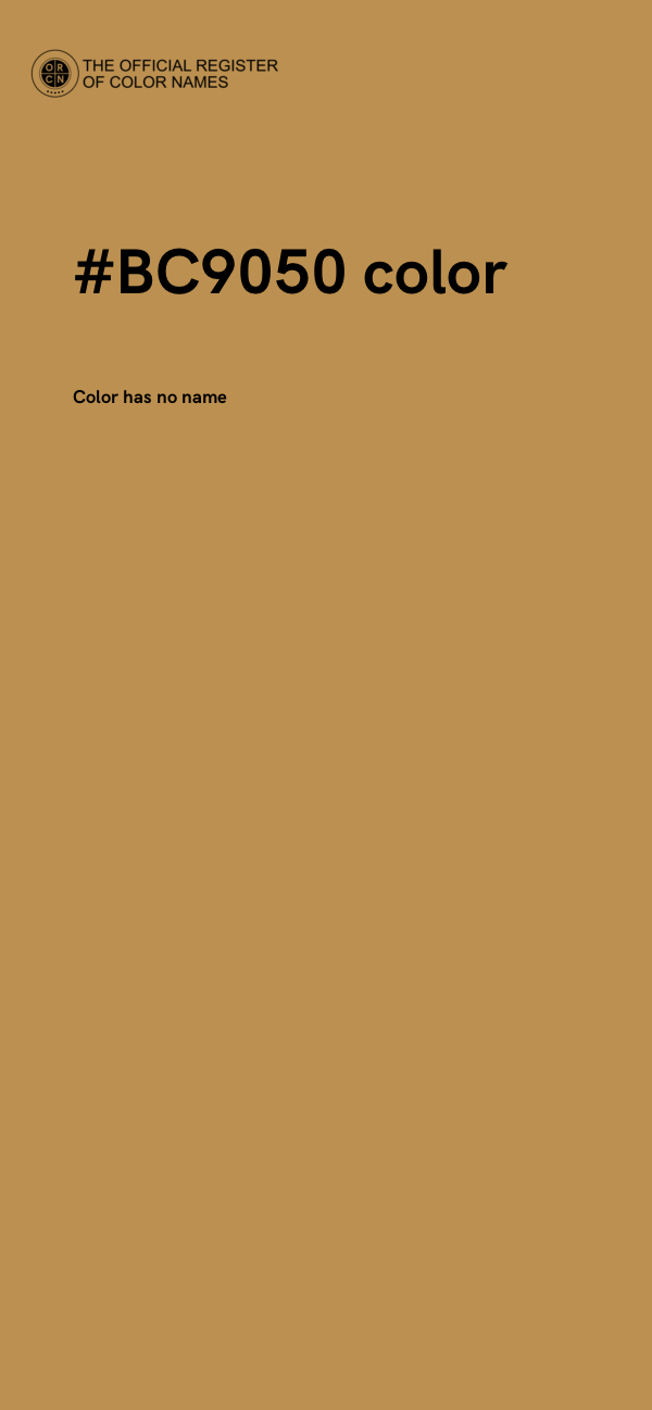 #BC9050 color image
