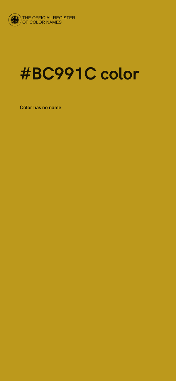 #BC991C color image